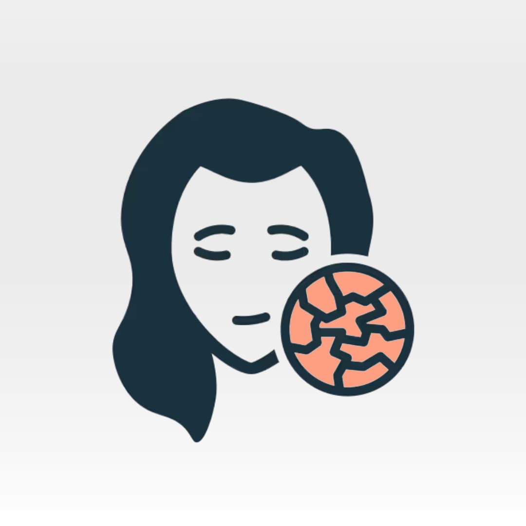 icon of woman with cracked dry skin