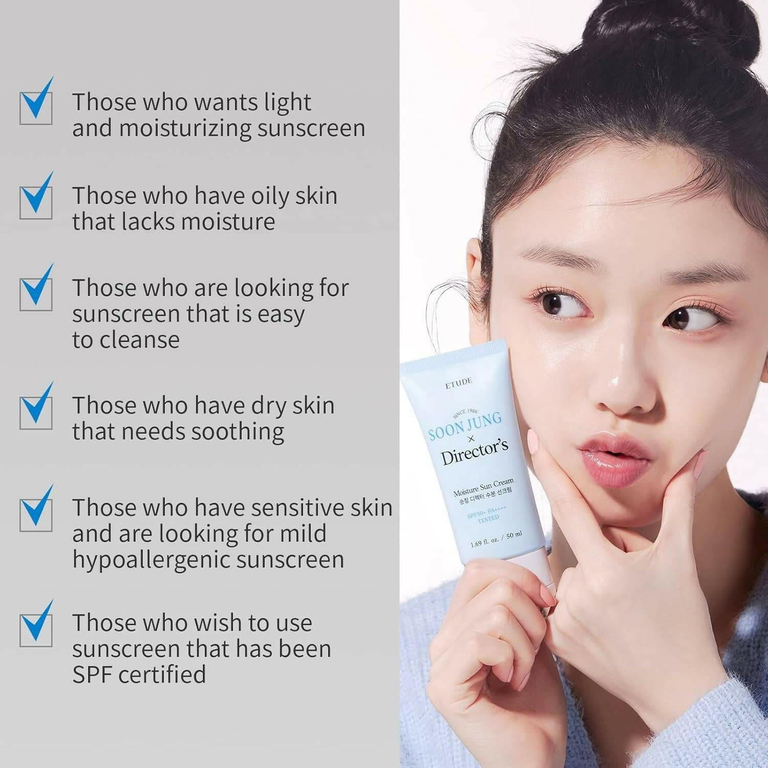 ETUDE Soonjung Directors Moisture Sun Cream 50ml SPF50+ - bellubeauty