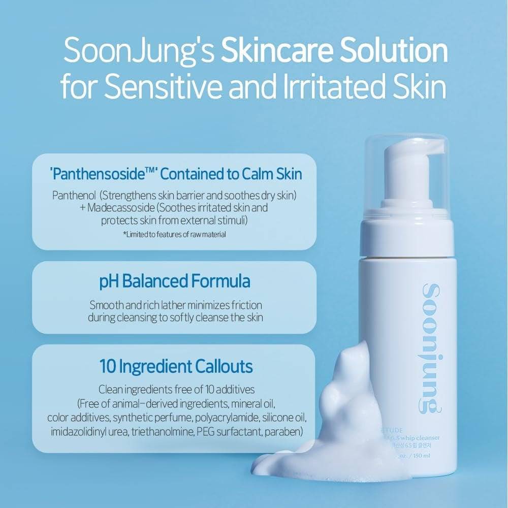 ETUDE Soonjung PH 6.5 Whip Cleanser 150ml - BelluBeauty