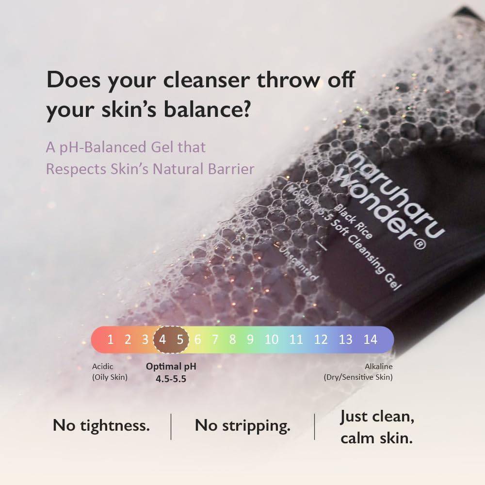 HARUHARU WONDER Black Rice Moisture 5.5 Soft Cleansing Gel 100ml - BelluBeauty