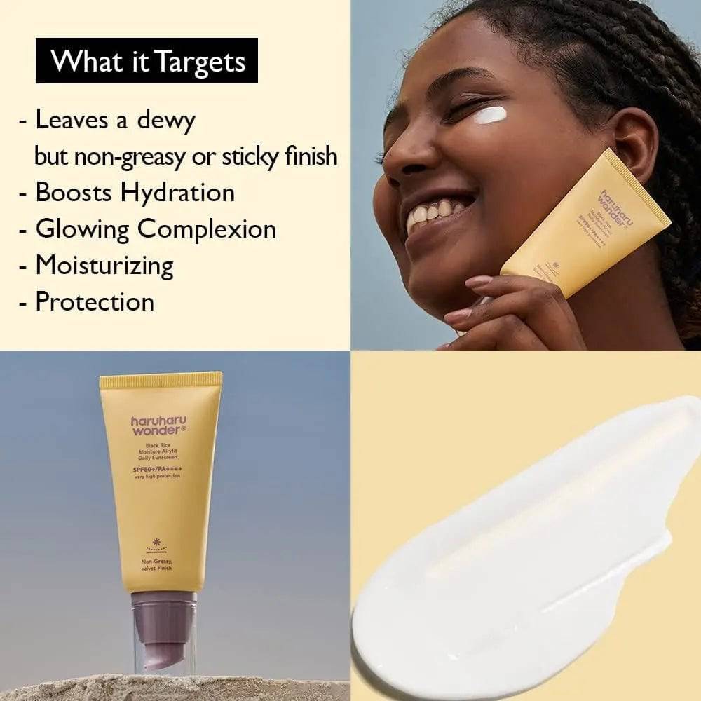 HARUHARU WONDER Black Rice Moisture Airyfit Sunscreen SPF50+ 50ml - BelluBeauty