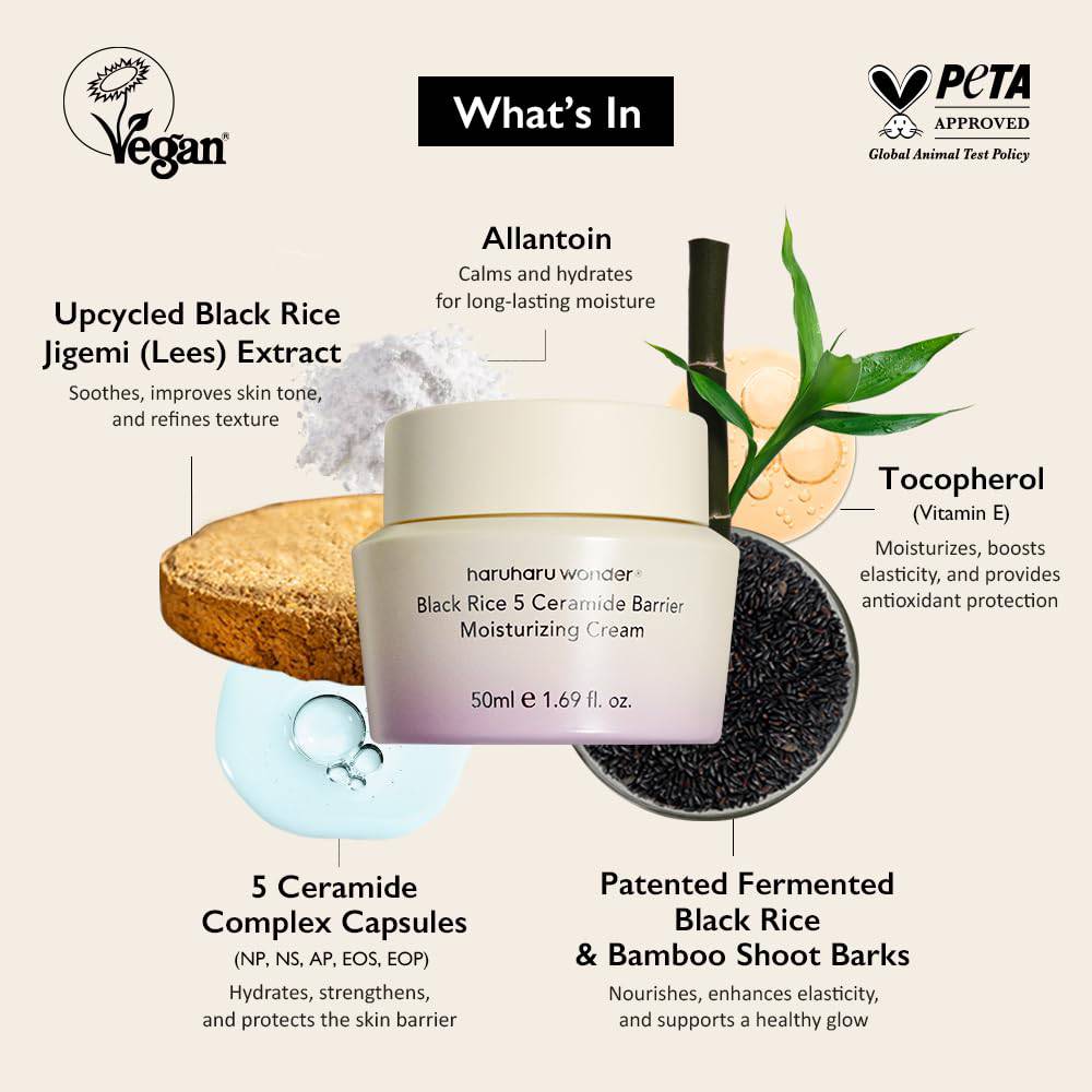 HARUHARU WONDER Black Rice 5 Ceramide Barrier Moisturizing Cream 50ml - BelluBeauty