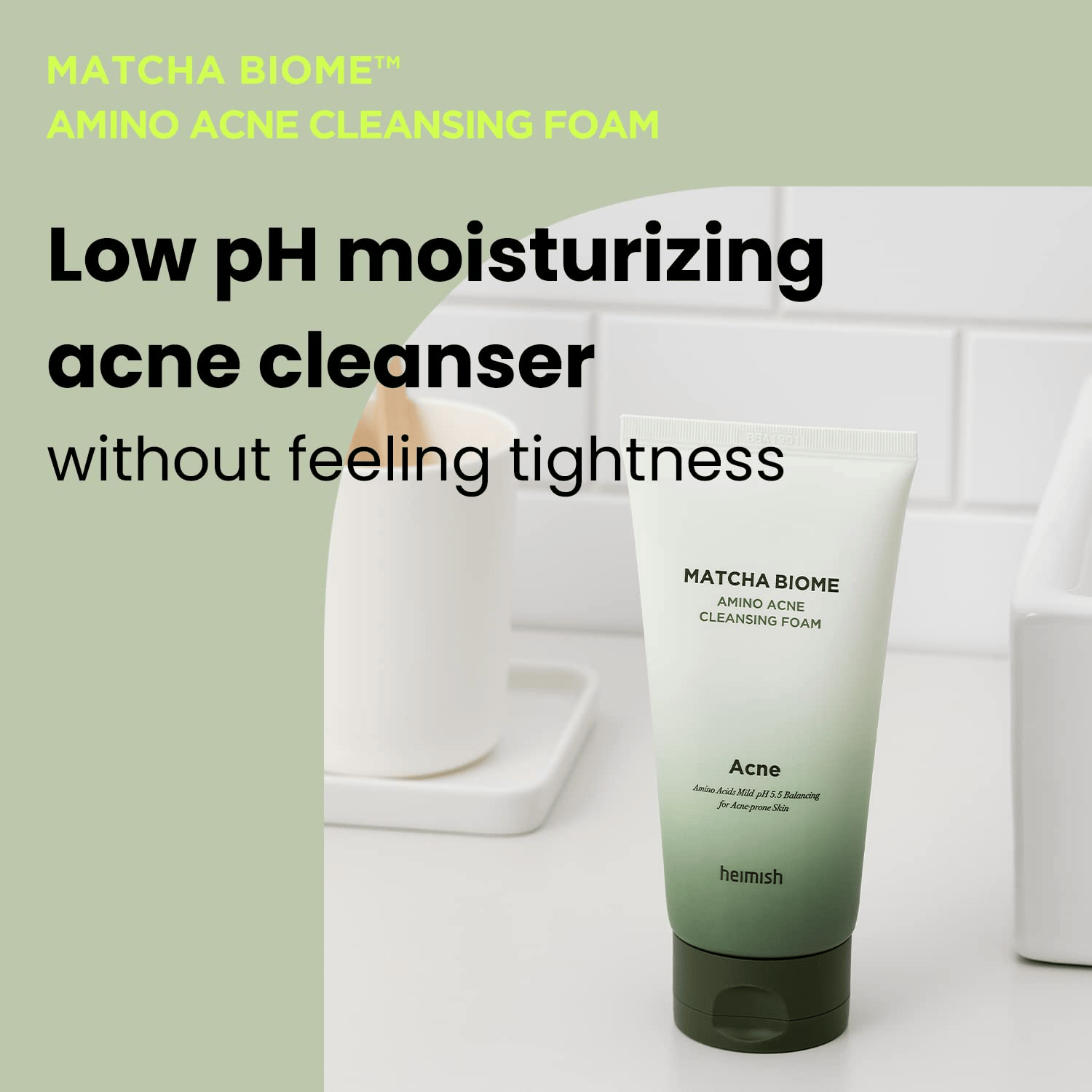 HEIMISH Matcha Biome Amino Acid Acne Cleansing Foam 150ml - BelluBeauty