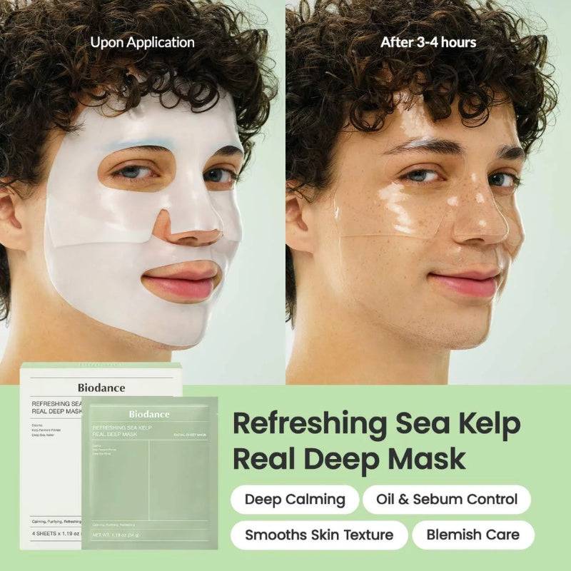 BIODANCE Refreshing Sea Kelp Real Deep Mask 4pcs - BelluBeauty