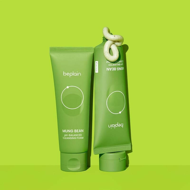 BEPLAIN Mung Bean PH-Balanced Cleansing Foam 80ml - bellubeauty.