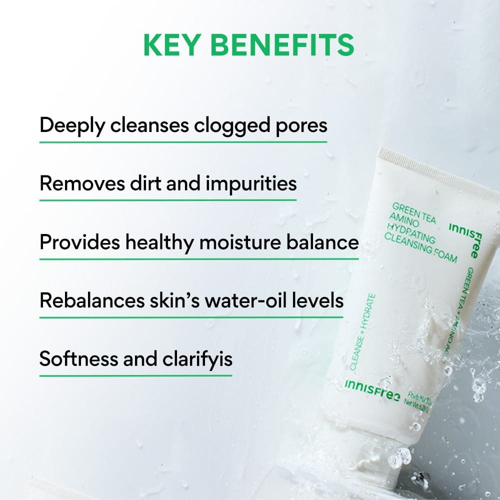 INNISFREE Green Tea Amino Hydrating Cleansing Foam 150g