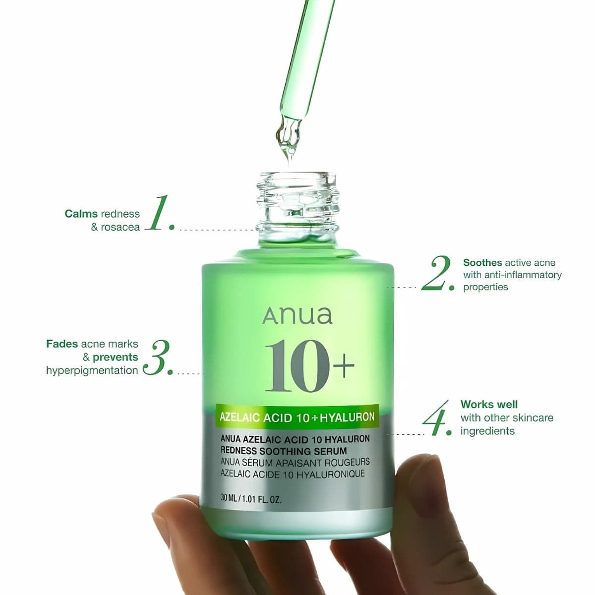 ANUA Azelaic Acid 10 Hyaluron Redness Soothing Serum 30ml