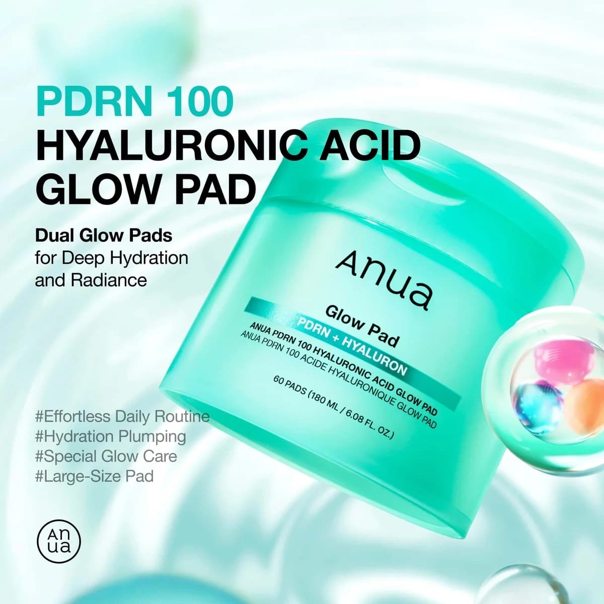 ANUA PDRN 100 Hyaluronic Acid Glow Pad 60pcs