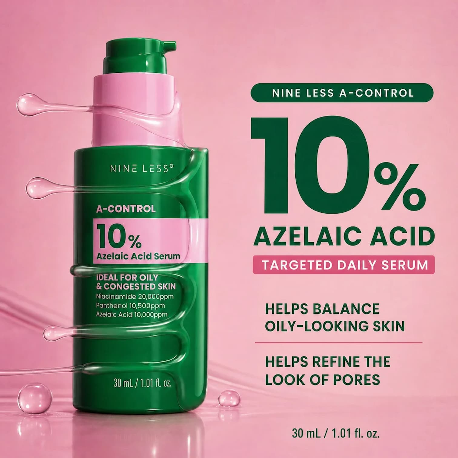 NINELESS A-Control 10% Azelaic Acid Serum 30ml
