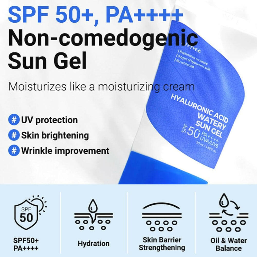 ISNTREE Hyaluronic Acid Watery Sun Gel 50ml SPF50+ - bellubeauty