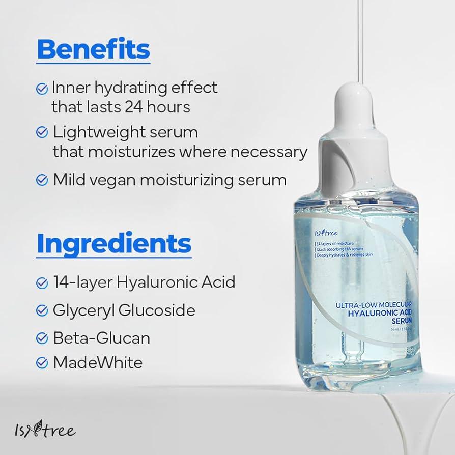 ISNTREE Ultra-Low Molecular Hyaluronic Acid Serum 50ml - bellubeauty