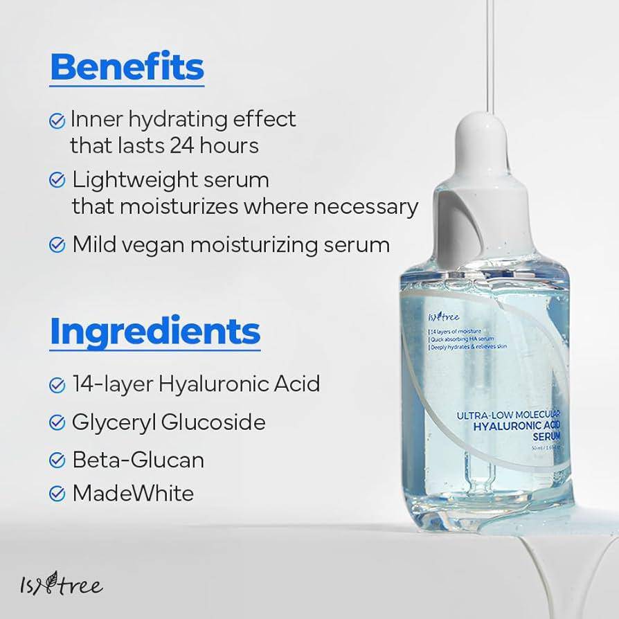 ISNTREE Ultra-Low Molecular Hyaluronic Acid Serum 50ml - BelluBeauty