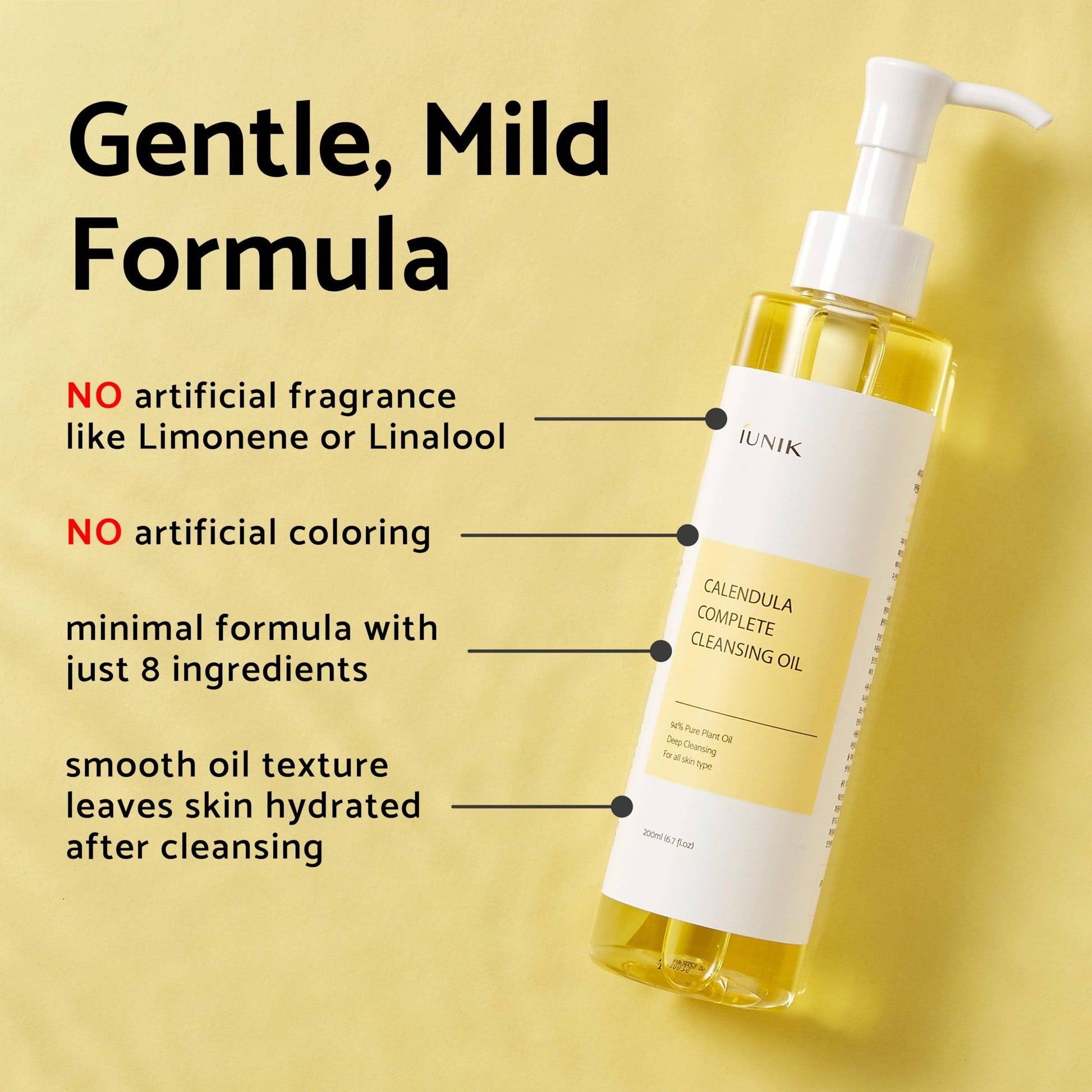 IUNIK Calendula Complete Cleansing Oil 200ml - BelluBeauty