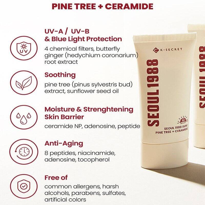 KSECRET Seoul 1988 Sun Pine Tree + Ceramide 50ml SPF50+ - BelluBeauty