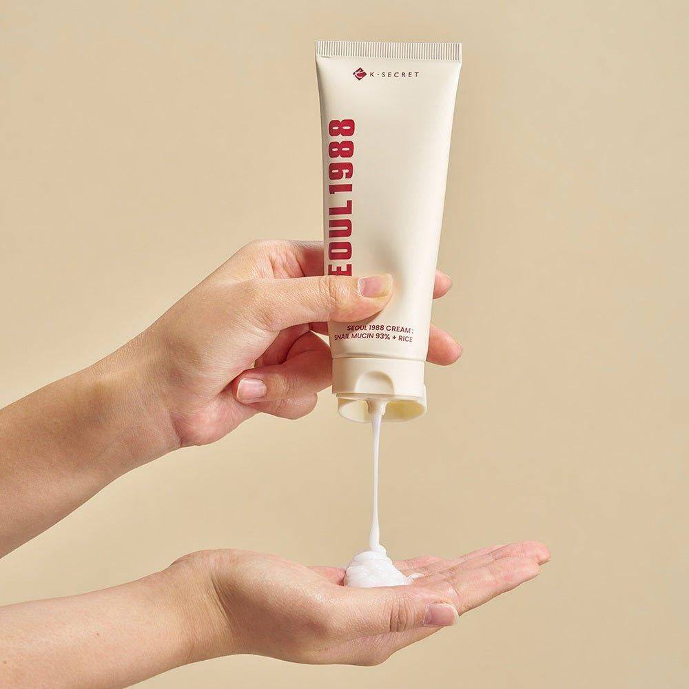 KSECRET Seoul 1988 Cream Snail Mucin 93% + Rice 100ml - BelluBeauty