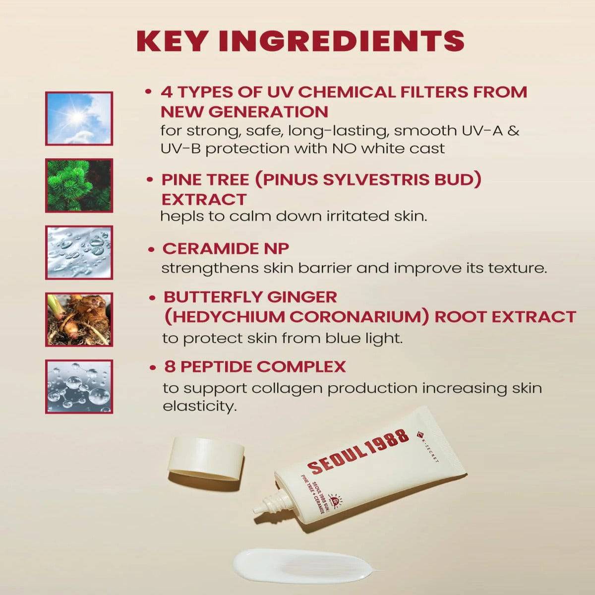 KSECRET Seoul 1988 Sun Pine Tree + Ceramide 50ml SPF50+ - BelluBeauty