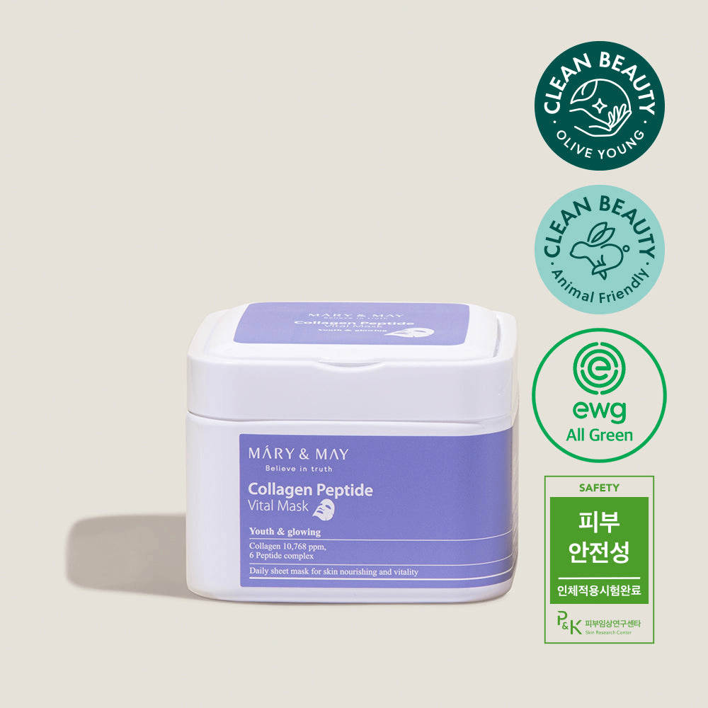 MARY&MAY Collagen Peptide Vital Mask 30pcs - BelluBeauty