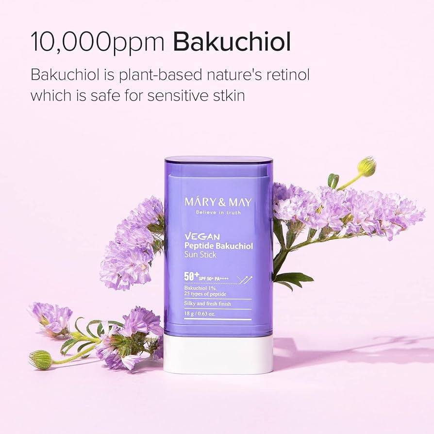 MARY&MAY Vegan Peptide Bakuchiol Sun Stick 18g SPF50+ - BelluBeauty