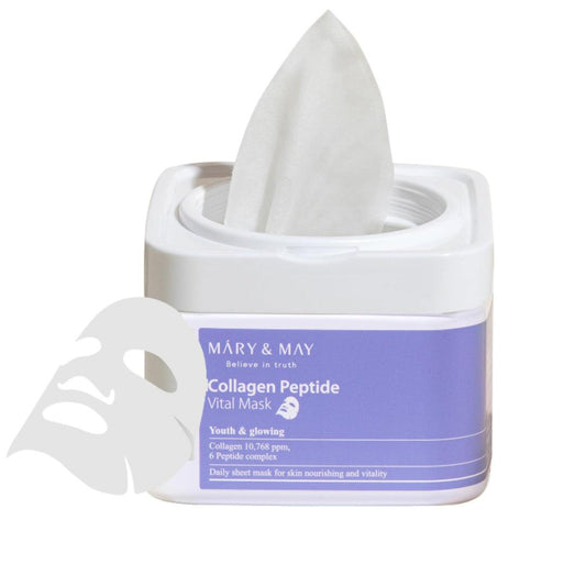MARY&MAY Collagen Peptide Vital Mask 30pcs - bellubeauty