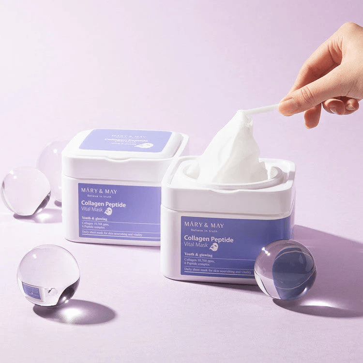 MARY&MAY Collagen Peptide Vital Mask 30pcs - BelluBeauty