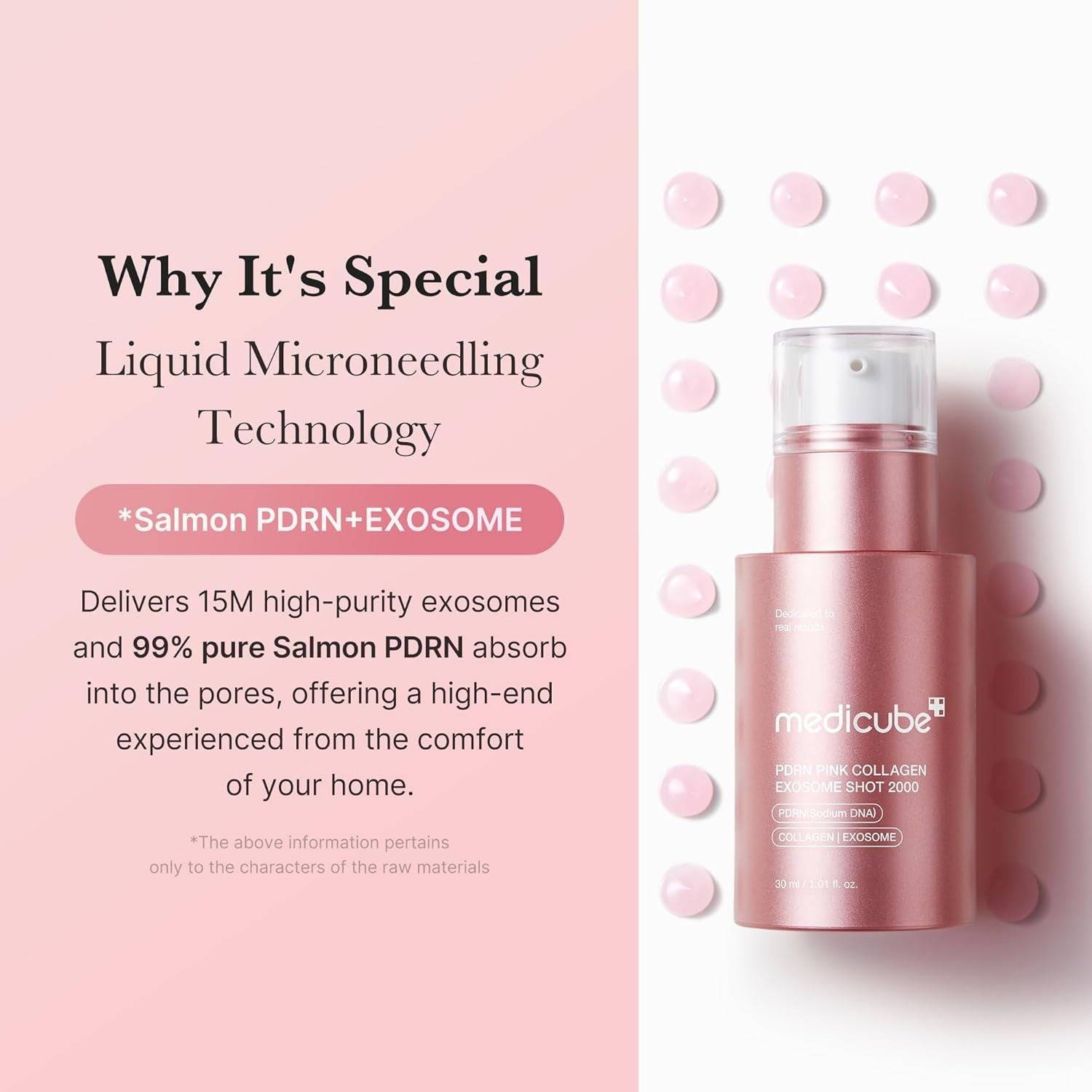 MEDICUBE PDRN Pink Collagen Exosome Shot Serum 2000 30ml - BelluBeauty