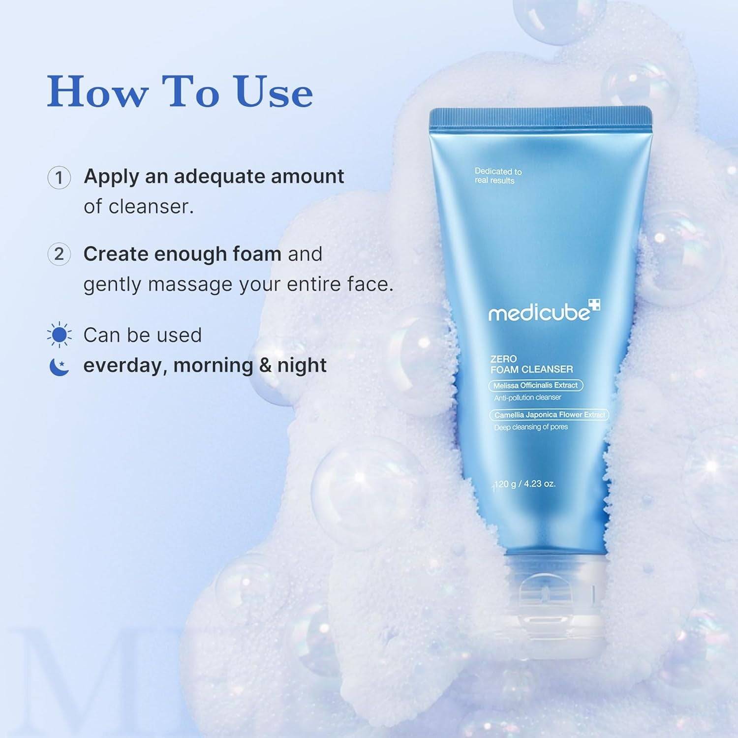 MEDICUBE Zero Foam Cleanser 120ml - BelluBeauty