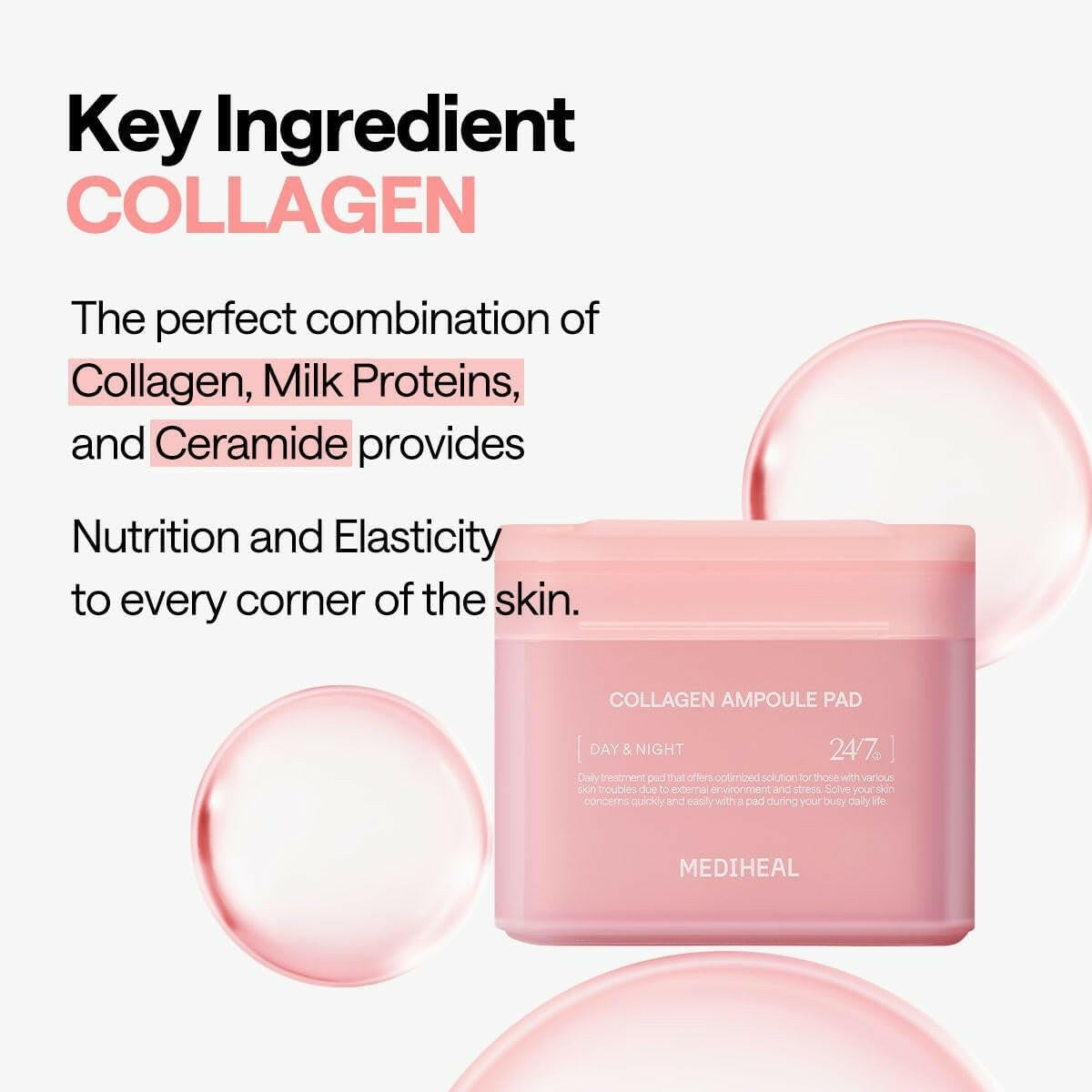 MEDIHEAL Collagen Ampoule Pad 100pcs - bellubeauty