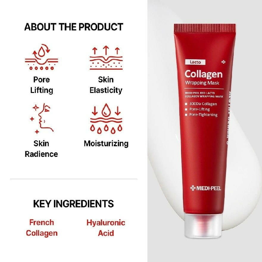 MEDIPEEL Red Lacto Collagen Wrapping Mask 70ml - bellubeauty.