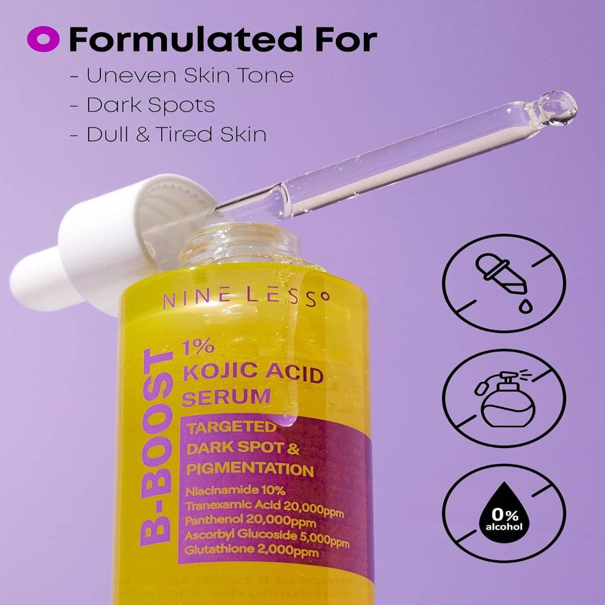 NINELESS B-Boost 1% Kojic Acid Serum 30ml - BelluBeauty