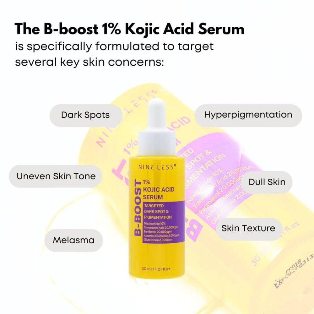 NINELESS B-Boost 1% Kojic Acid Serum 30ml - BelluBeauty
