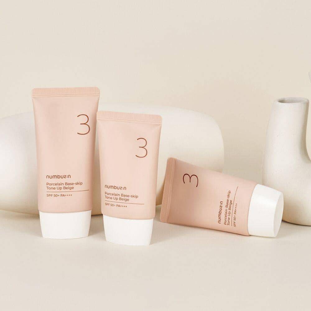 NUMBUZIN No.3 Porcelain Base-Skip Tone Up Beige 50ml SPF50+ - BelluBeauty