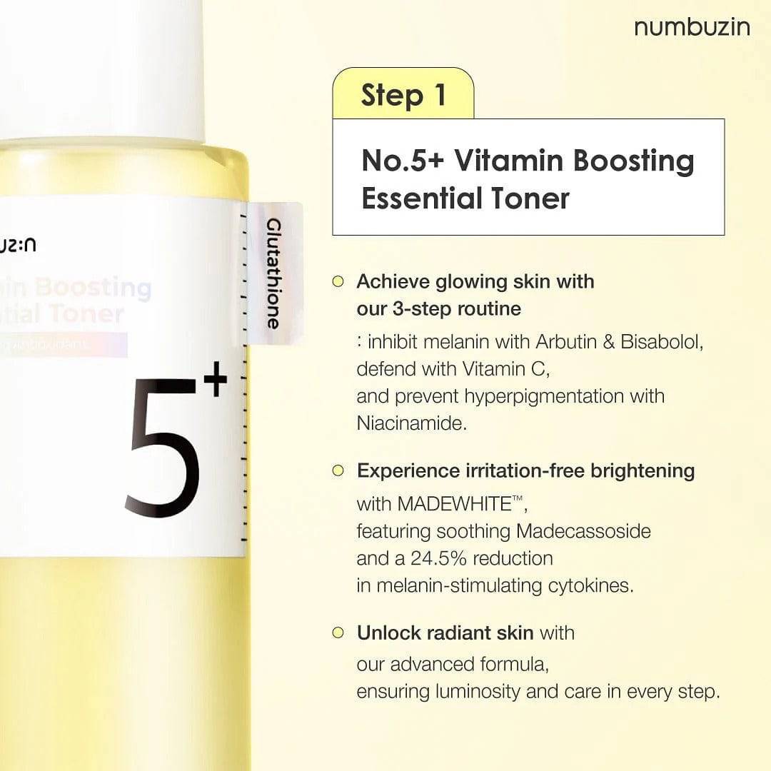 NUMBUZIN No.5 Vitamin Boosting Essential Toner 200ml - BelluBeauty