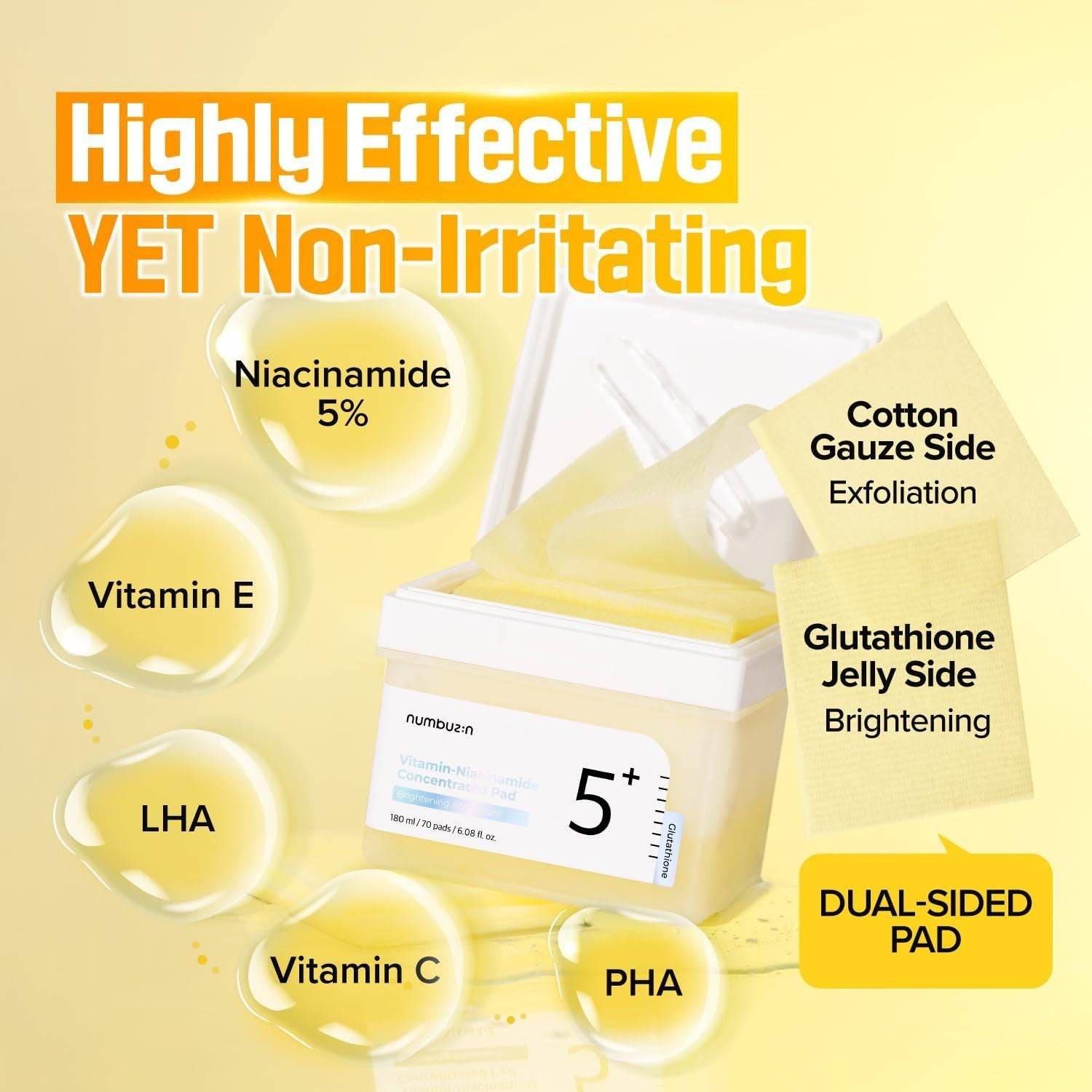NUMBUZIN No.5 Glutathione Vitamin Concentrated Pad 70pcs - BelluBeauty