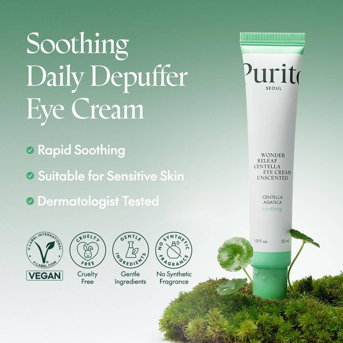 PURITO Seoul Wonder Releaf Centella Eye Cream Unscented 30ml - BelluBeauty