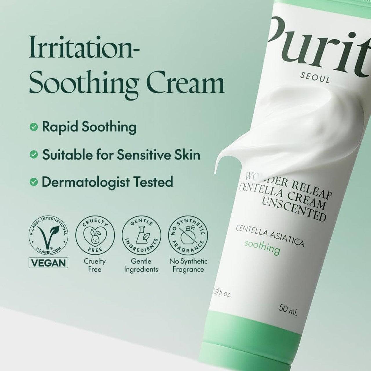 PURITO Seoul Wonder Releaf Centella Cream Unscented 50ml - BelluBeauty