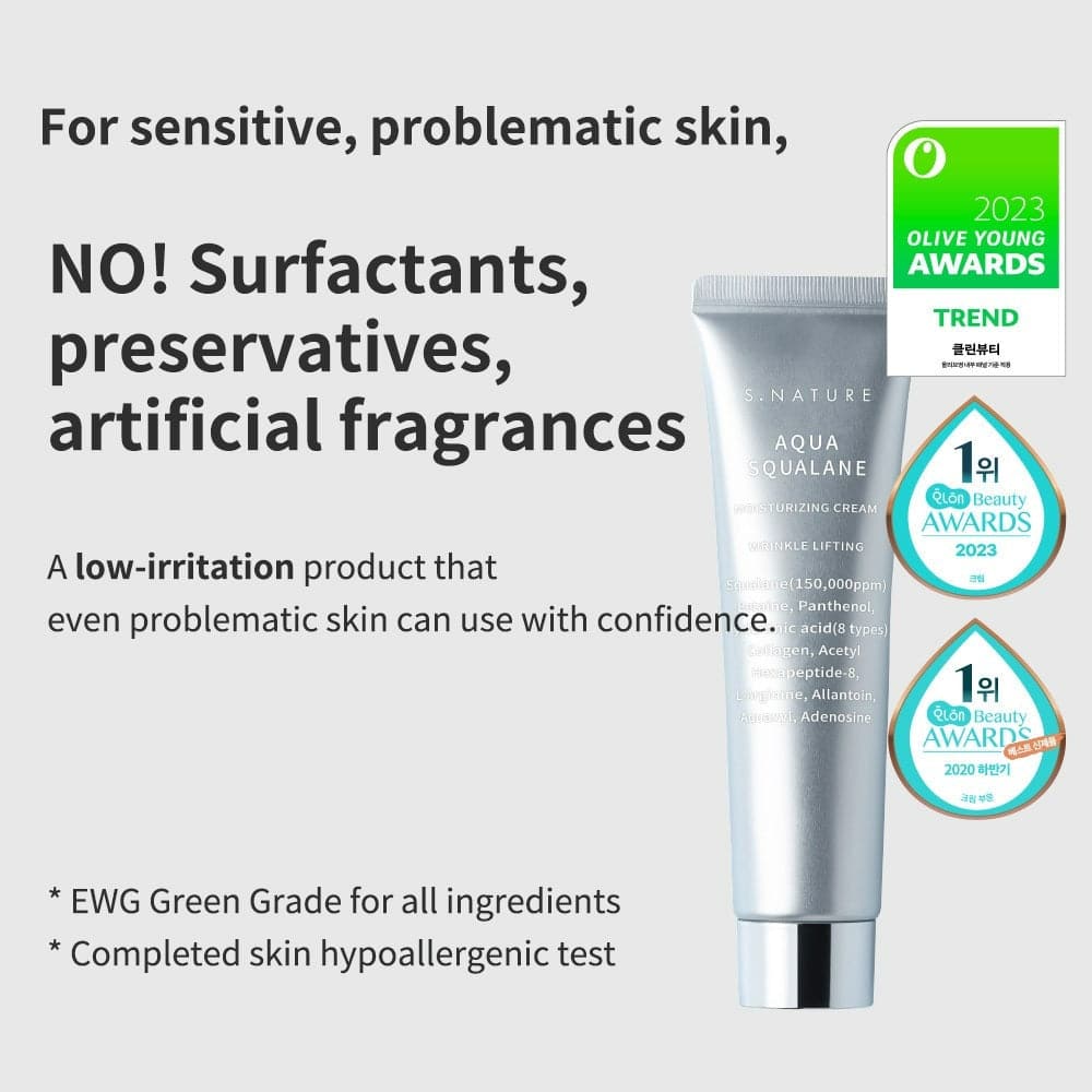 S.NATURE Aqua Squalane Moisturizing Cream 60ml - bellubeauty