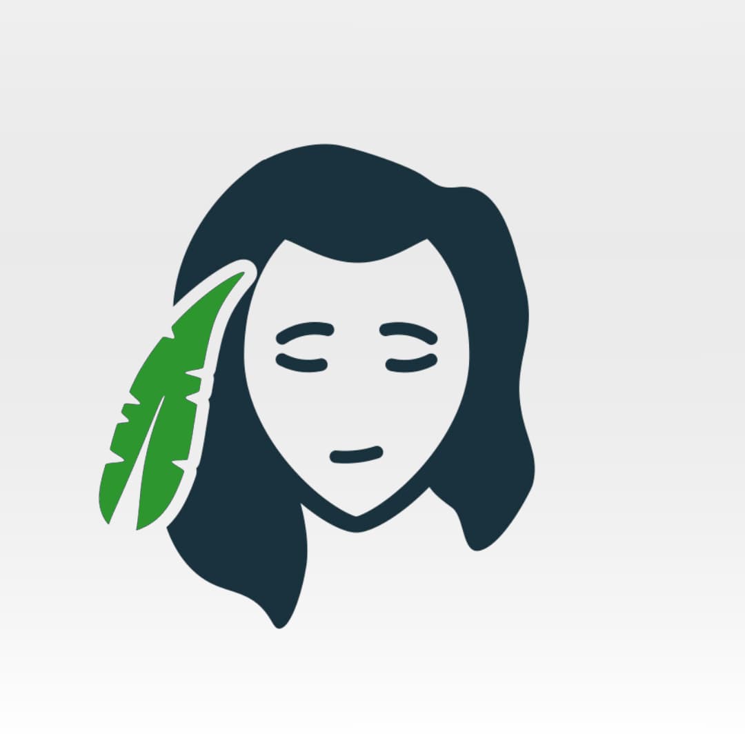 icon of woman with plant leaf