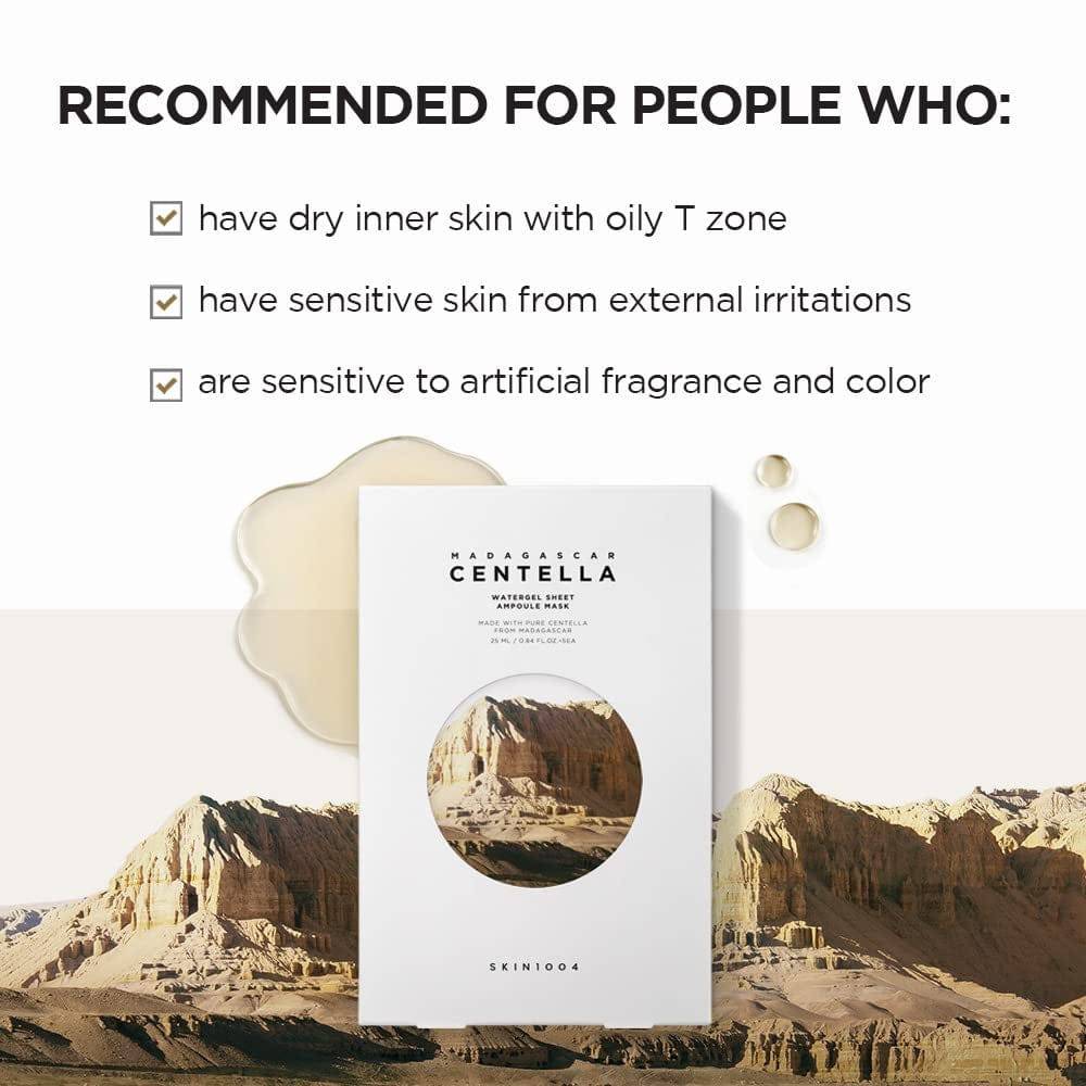 SKIN1004 Madagascar Centella Watergel Sheet Ampoule Mask 5pcs - BelluBeauty