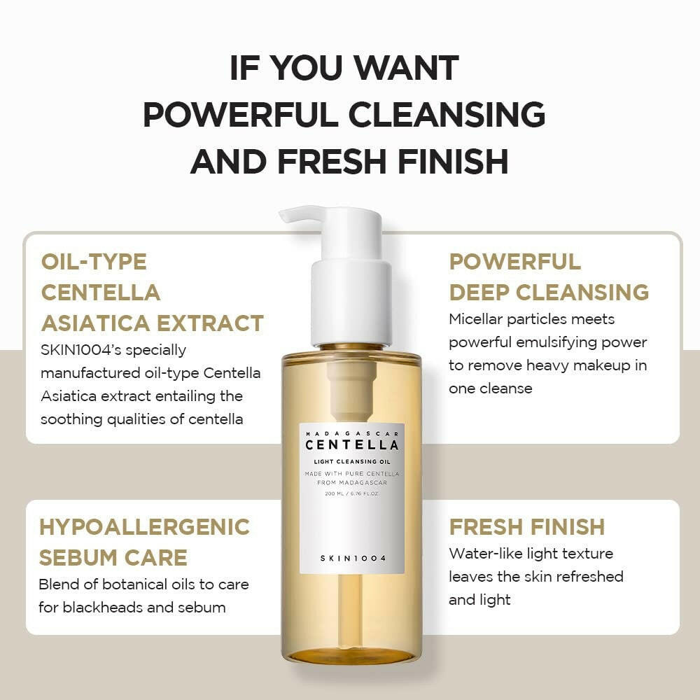SKIN1004 Madagascar Centella Light Cleansing Oil 200ml - bellubeauty