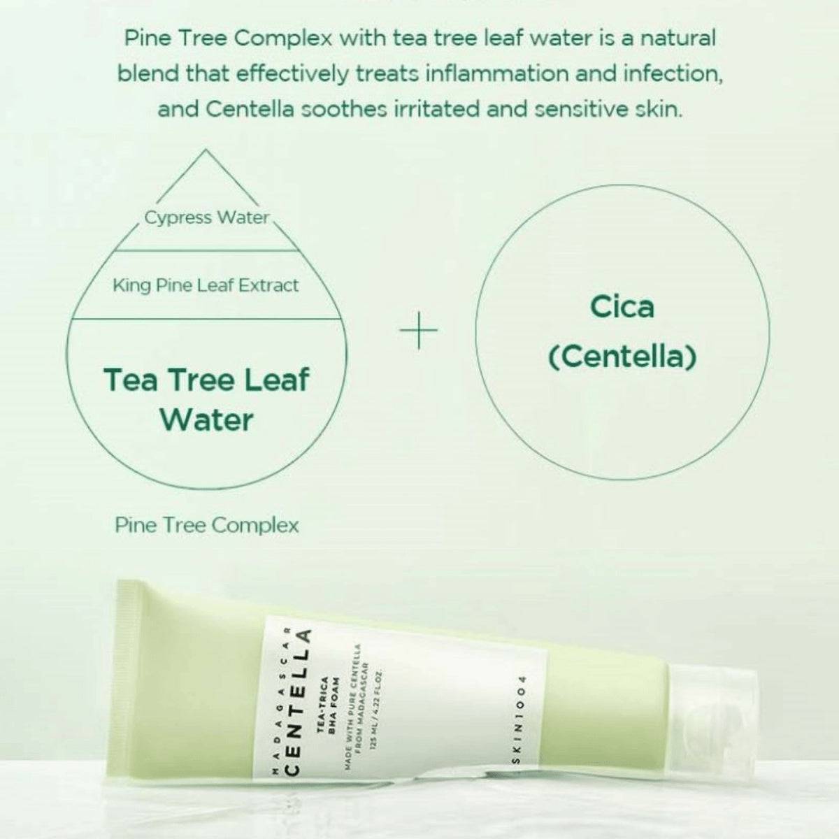 SKIN1004 Madagascar Centella Tea-Trica BHA Foam 125ml - BelluBeauty