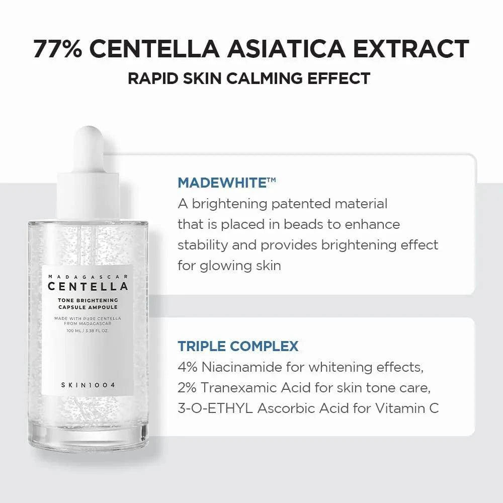 SKIN1004 Madagascar Centella Tone Brightening Capsule Ampoule 100ml - BelluBeauty