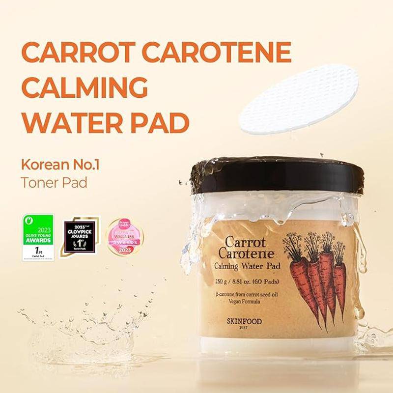 SKINFOOD Carrot Carotene Calming Water Pad 60pcs - BelluBeauty