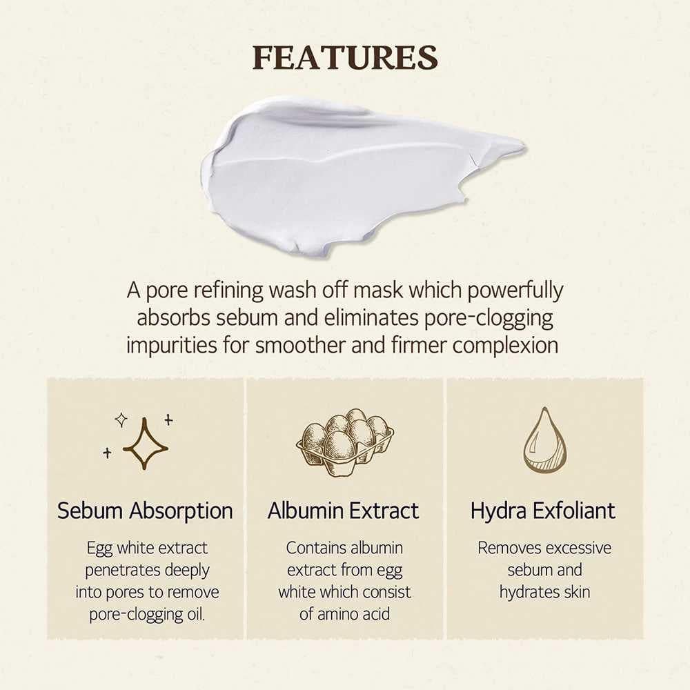 SKINFOOD Egg White Pore Mask 120g - BelluBeauty