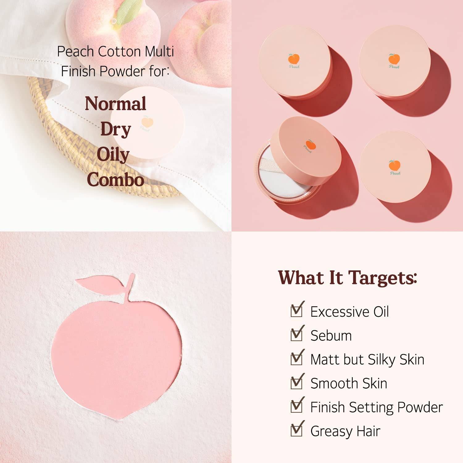 SKINFOOD Peach Cotton Multi Finish Powder 15g - BelluBeauty