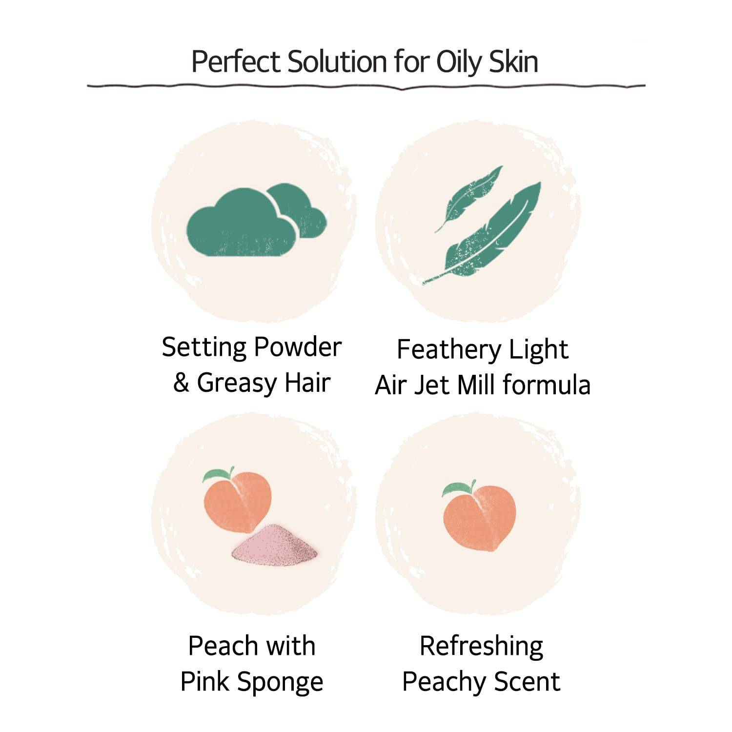 SKINFOOD Peach Cotton Multi Finish Powder 15g - BelluBeauty