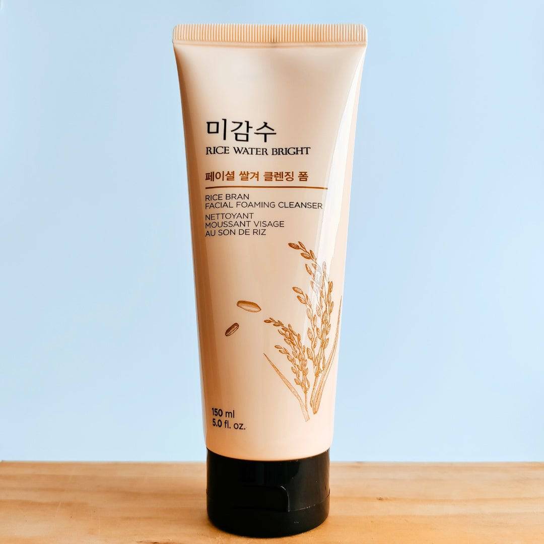 THE FACE SHOP Rice Water Bright Rice Bran Facial Foaming Cleanser 150ml - BelluBeauty