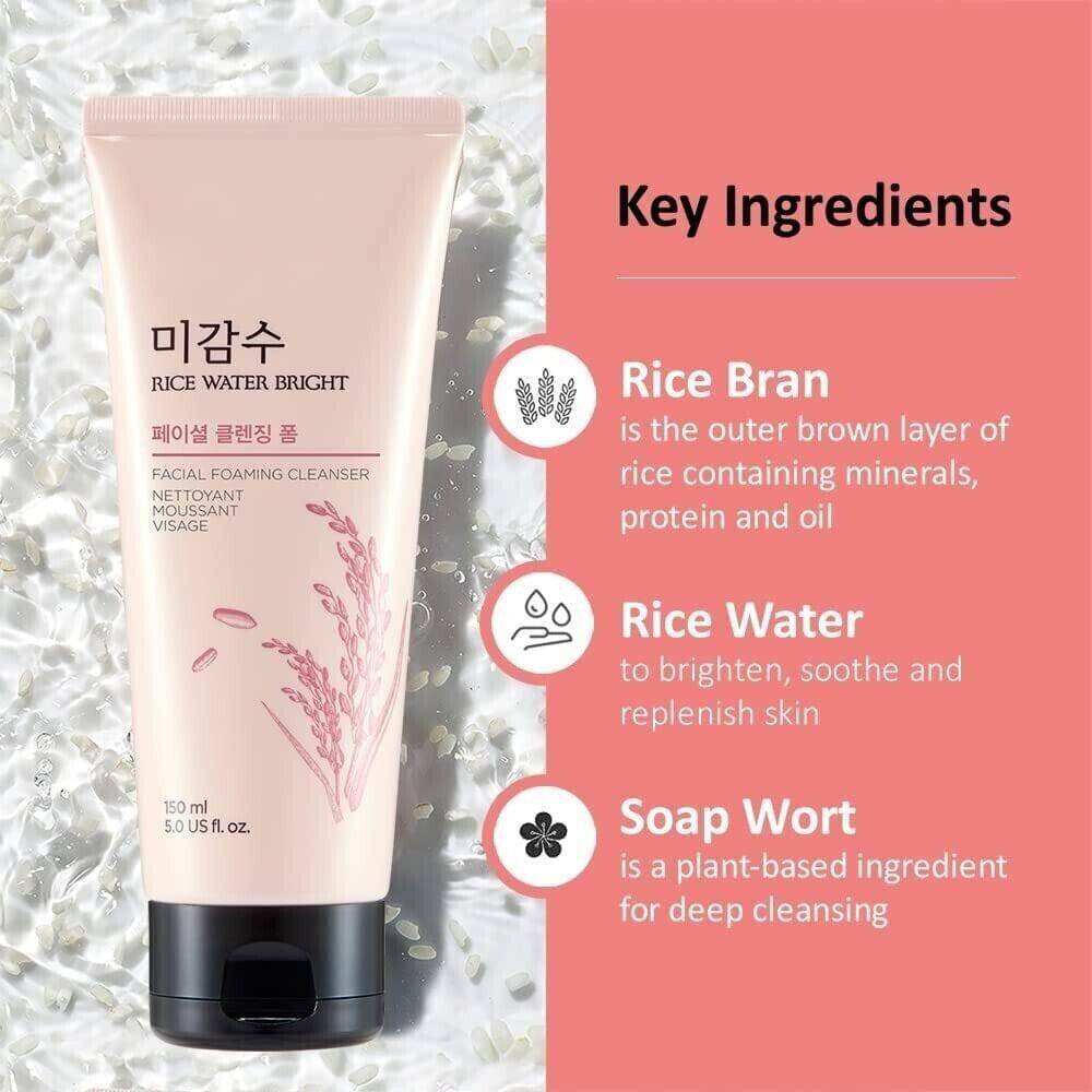 THE FACE SHOP Rice Water Bright Foaming Cleanser 150ml - BelluBeauty