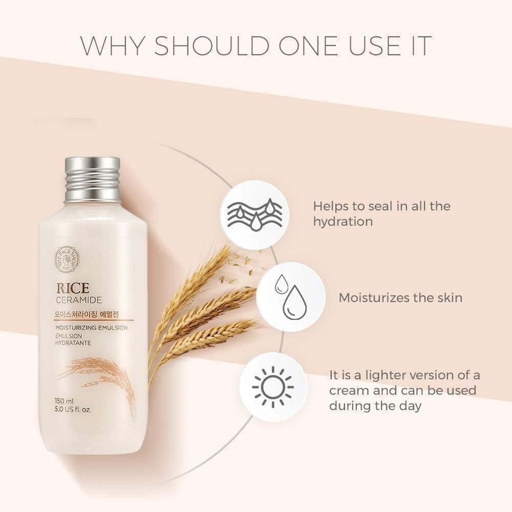 THE FACE SHOP Rice & Ceramide Moisturizing Emulsion 150ml - BelluBeauty
