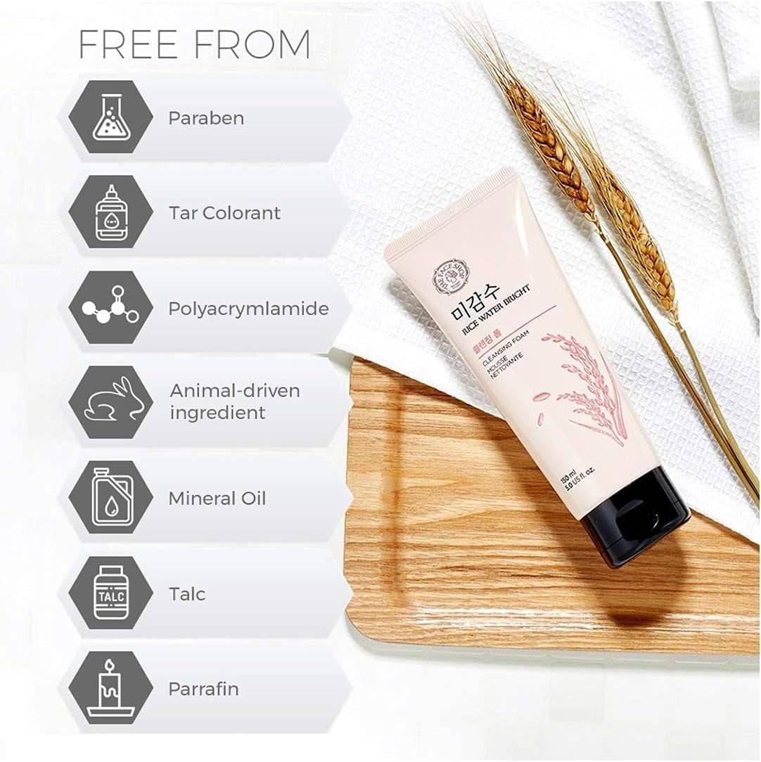 THE FACE SHOP Rice Water Bright Foaming Cleanser 150ml - BelluBeauty