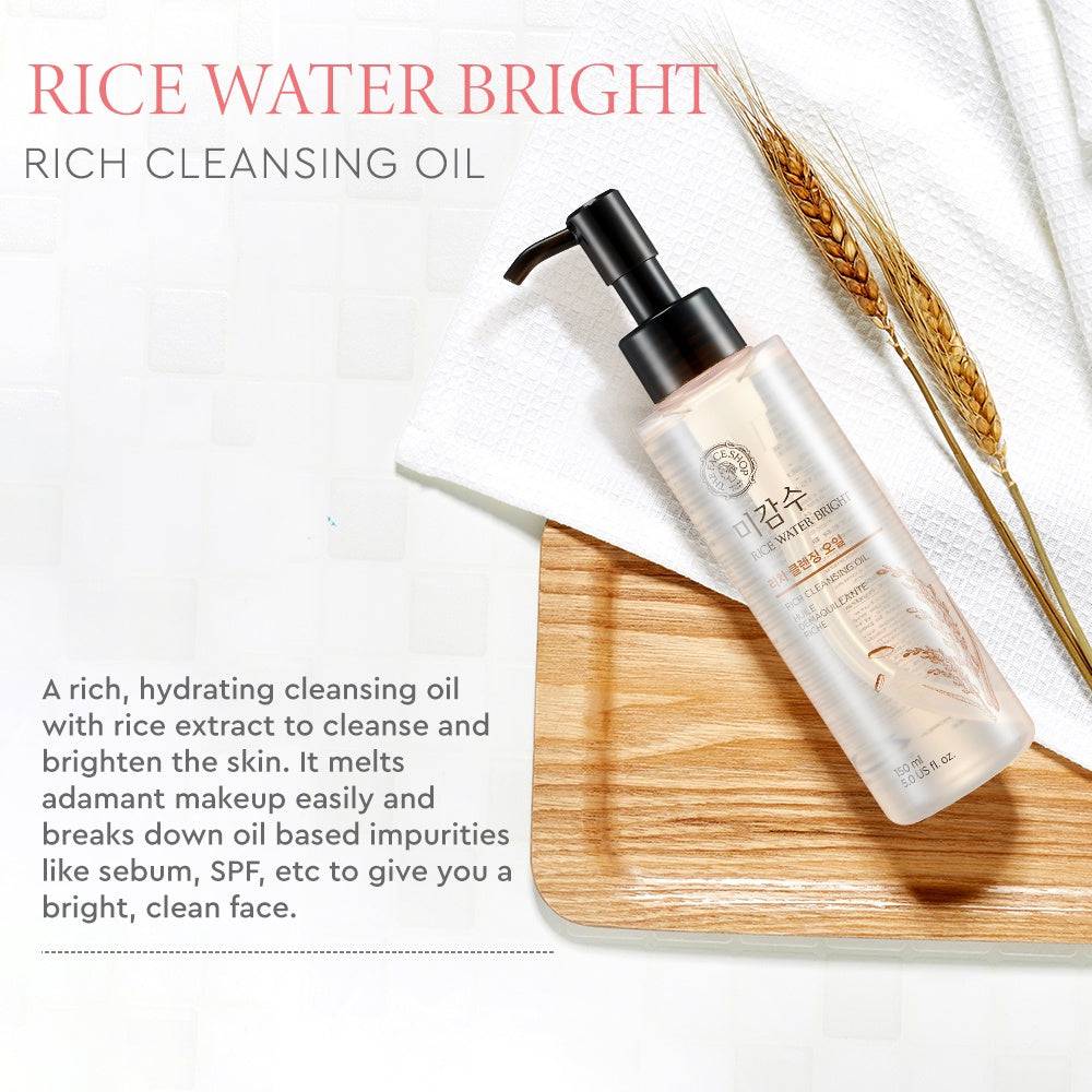 THE FACE SHOP Rice Water Bright Light Facial Cleansing Oil 150ml - BelluBeauty